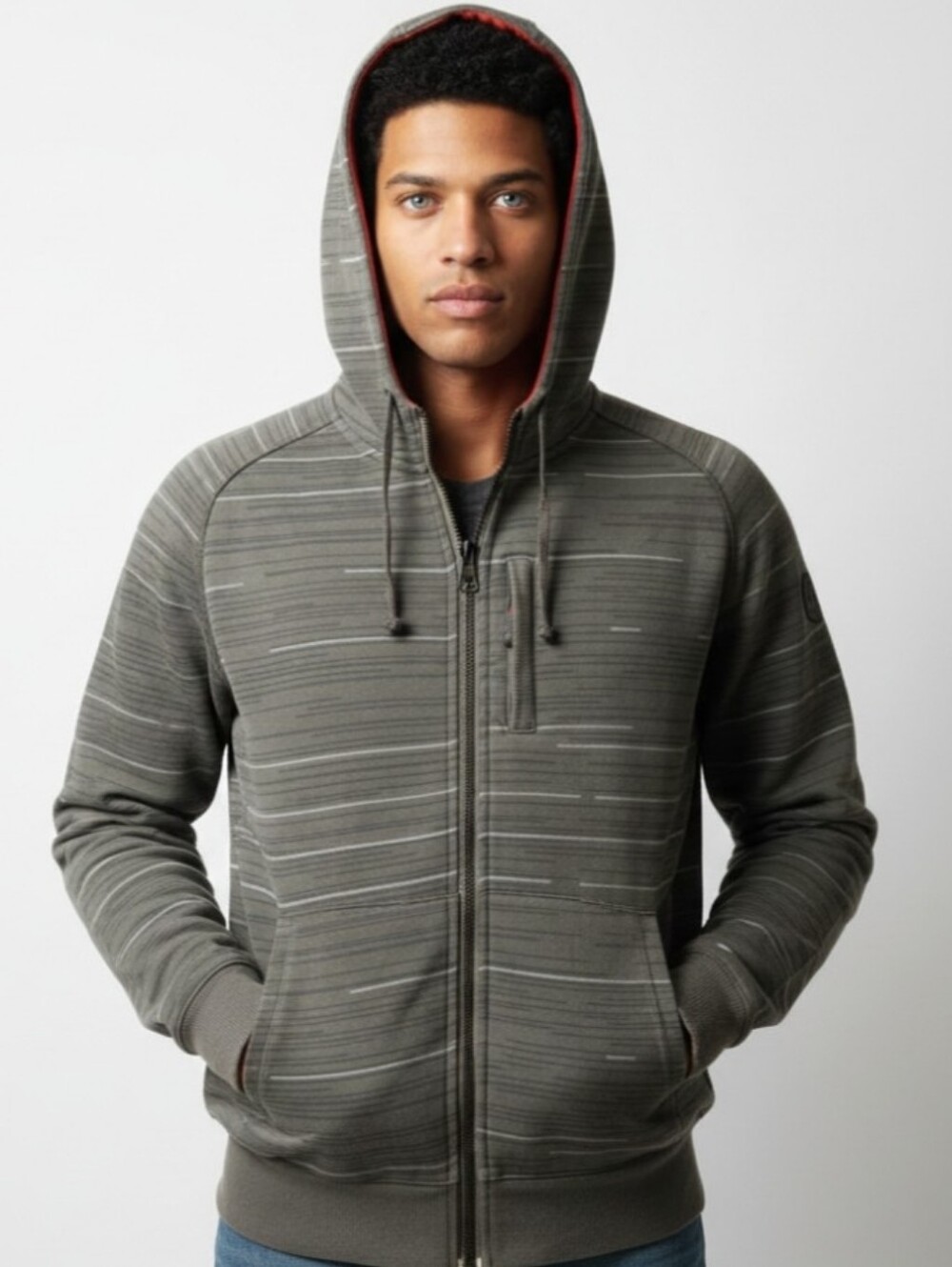 Lululemon Men's Scuba Hoodie Gray Stripes Heavy
